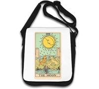 The Moon Howling Wolves Tarot Card Shoulder Bag White