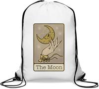 The Moon In A Palm Tarot Card Gym Sack Casual Drawstring Bag White