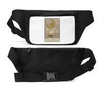 The Moon in A Palm Tarot Card Unisex Waist Bag Black