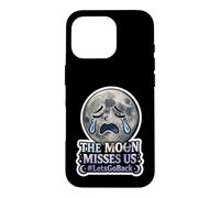 The Moon Misses Us #LetsGoBack Crying Sad Moon Case for iPhone 16 Pro