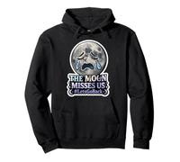 The Moon Misses Us #LetsGoBack Crying Sad Moon Pullover Hoodie