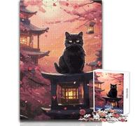 The Moon Night Cat Japan 1000 Jigsaw Puzzle Cognitive Development Fun Game Special Thoughtful Celebration Present Size 38x52cm