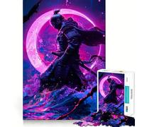 The Moon Samurai 1000 Piece Jigsaw Puzzle for Teenagers Smart Game Relaxed Mind Pattern Assembly Santa Wish List (38x26cm)