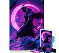 The Moon Samurai 1000 Piece Jigsaws for Teenagers Puzzle Mind Challenge Toy Calm Pastime Precise Cut Lovely Gift (38x52cm)
