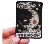 The Moon Tarot Card Fortune Telling 3.6" Iron On Embroidered Thermoadhesive Patch for Clothing