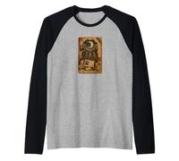 The Moon Tarot Card Scrapbook Design Raglan Baseball Tee
