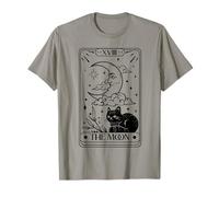 The Moon Tarot Card with Black Cat T-Shirt
