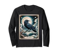 The Moon Tarot - Mystical Raven Celestial Art Long Sleeve T-Shirt