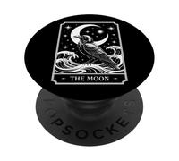 The Moon Tarot - Mystical Raven Celestial Art PopSockets Adhesive PopGrip