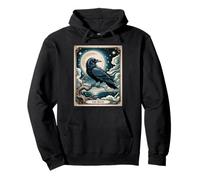 The Moon Tarot - Mystical Raven Celestial Art Pullover Hoodie