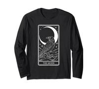 The Moon Tarot - Mystical Raven Celestial Art V4 Long Sleeve T-Shirt