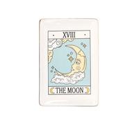 The Moon Vintage Tarot Trinket Dish - Symbolizing Intuition & Mystery - Gold Edging - Ideal for Jewelry, Keys, & Small Treasures - Part of the Vintage Tarot Collection - Functional & Decorative