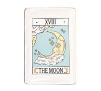 The Moon Vintage Tarot Trinket Dish - Symbolizing Intuition & Mystery - Gold Edging - Ideal for Jewelry, Keys, & Small Treasures - Part of the Vintage Tarot Collection - Functional & Decorative