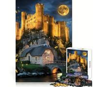 The Moonlit Castle, Firefly Dance And Serene River. Jigsaw Puzzles for Adults1000 Pieces Boost Memory Soothing Fun Premium Cut Thoughtful Gift (50x75cm)