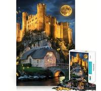 The Moonlit Castle, Firefly Dance And Serene River. Jigsaw Puzzles for Adults1000 Pieces Boost Memory Soothing Fun Premium Cut Thoughtful Gift (50x75cm)