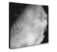 The Moons North Pole in Abstract Modern Canvas Wall Art Print Ready to Hang, Framed Picture for Living Room Bedroom Home Office Décor, 14x14 Inch (35x35 cm)