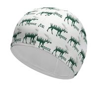 The Moose And Winter Forest Elastic Swim Cap for Women Men | Swimming Hat for Long Short Hair Gift for Swimmers