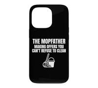 The Mopfather Funny Cleaning Pun Design with Mop Bucket Icon Case for iPhone 13 Pro