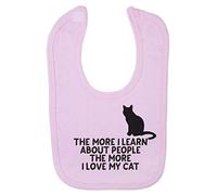 The More I Learn About People The More I Love My Cat Person Animal Lover Pets Cotton Baby bib - Pastel Pink