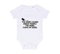The More I Learn About People The More I Love My Degu Person Animal Lover Pets Baby Grow Vest, 0-3 Months, White