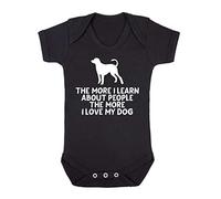 The More I Learn About People The More I Love My Dog Person Animal Lover Pets Baby Grow Vest, 0-3 Months, Black