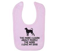 The More I Learn About People The More I Love My Dog Person Animal Lover Pets Cotton Baby bib - Pastel Pink