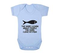 The More I Learn About People The More I Love My Fish Person Animal Lover Pets Baby Grow Vest, 0-3 Months, Pastel Blue