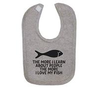 The More I Learn About People The More I Love My Fish Person Animal Lover Pets Cotton Baby bib - Grey
