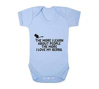 The More I Learn About People The More I Love My Gerbil Person Animal Lover Pets Baby Grow Vest, 0-3 Months, Pastel Blue