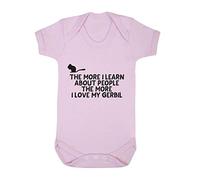 The More I Learn About People The More I Love My Gerbil Person Animal Lover Pets Baby Grow Vest, 0-3 Months, Pastel Pink