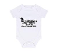 The More I Learn About People The More I Love My Gerbil Person Animal Lover Pets Baby Grow Vest, 0-3 Months, White