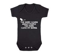 The More I Learn About People The More I Love My Gerbil Person Animal Lover Pets Baby Grow Vest, 0-3 Months, Black