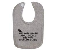 The More I Learn About People The More I Love My Gerbil Person Animal Lover Pets Cotton Baby bib - Grey