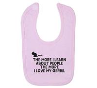 The More I Learn About People The More I Love My Gerbil Person Animal Lover Pets Cotton Baby bib - Pastel Pink