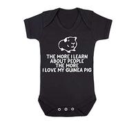 The More I Learn About People The More I Love My Guinea Pig Person Animal Lover Pets Baby Grow Vest, 0-3 Months, Black