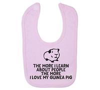 The More I Learn About People The More I Love My Guinea Pig Person Animal Lover Pets Cotton Baby bib - Pastel Pink