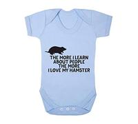 The More I Learn About People The More I Love My Hamster Person Animal Lover Pets Baby Grow Vest, 6-12 Months, Pastel Blue