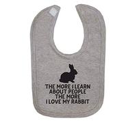 The More I Learn About People The More I Love My Rabbit Person Animal Lover Pets Cotton Baby bib - Grey