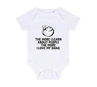 The More I Learn About People The More I Love My Snail Person Animal Lover Pets Baby Grow Vest, 0-3 Months, White