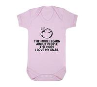 The More I Learn About People The More I Love My Snail Person Animal Lover Pets Baby Grow Vest, 6-12 Months, Pastel Pink