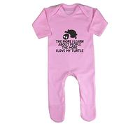 The More I Learn About People The More I Love My Turtle Person Animal Lover Pets Baby Romper Jumpsuit with feet, 3-6 Months, Pastel Pink