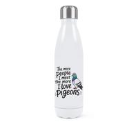 The More People I Meet The More I Love Pigeons Double Wall Water Bottle