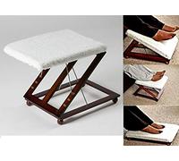 THE MORE SHOP Comfort Footstool - Tri Relax Adjustable Footrest, Brown, Wood Frame, Wool Effect Cover, Office & Home Use