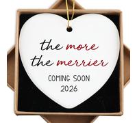 The More The Merrier New Parents Gifts for Couples Coming Soon 2026 Pregnancy Announcement Ornament Expecting Parents to Be Unique Gifts New Parent Gift for Couples Christmas Ornaments