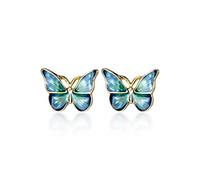 the Mori Style Assistant Art Style Earrings Butterfly Wings Blue Simple Lady Fan Earrings, LJBLEUSK, bleu
