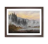 The Morning By Caspar David Friedrich Classic Painting Framed Print | A3 Walnut Framed Wall Art | Ready to Hang | Classic Historical Picture | Living Room Bedroom Lounge Office