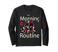 The Morning Routine - Gothic Vampire Coffee Ritual Skeletons Long Sleeve T-Shirt