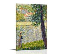 The Morning Walk,Study for The Seine at Courbevoie By Georges Seurat Poster Picture Print Wall Art Painting Canvas Artworks Gift Idea Room Aesthetic Frame 16x24inch(40x60cm)