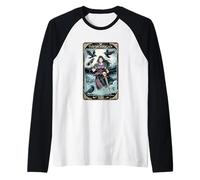 The Morrigan Celtic Goddess Warrior Crow Queen Tarot Raglan Baseball Tee