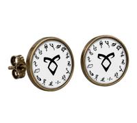 The Mortal Instruments Bronze Angelic Power Rune Stud Earrings